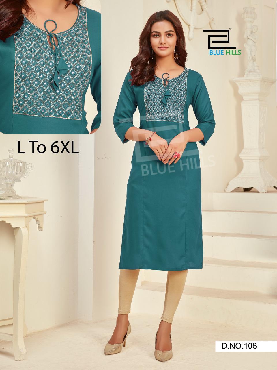 Blue Hills Colorbar Nx Latest Fancy Designer Casual Wear Long Kurti Collection